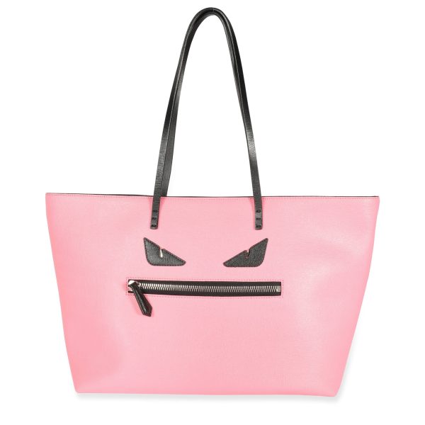 107165 fv 8235f855 dab6 4d4b 827b 92a1824c1219 Fendi Pink Vitello Elite Leather Monster Roll Tote