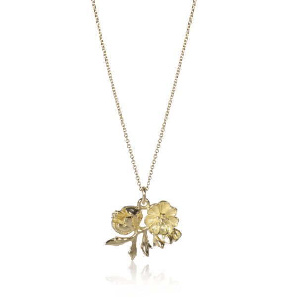 107182 fv Vintage Tiffany Co Flower Necklace in 18K Yellow Gold