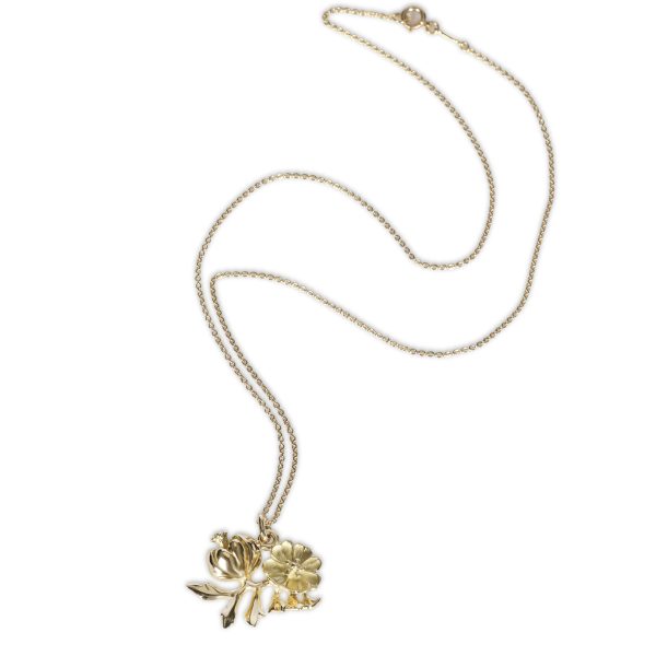 107182 pv Vintage Tiffany Co Flower Necklace in 18K Yellow Gold