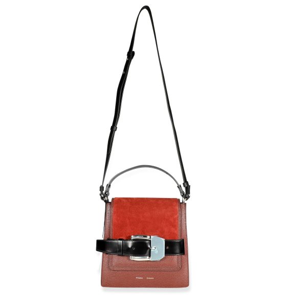 107221 bv Proenza Schouler Russet Calfskin Suede Buckle Trapeze Bag