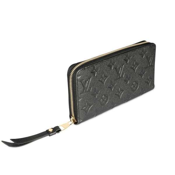 107293 sv Louis Vuitton Black Monogram Empreinte Zippy Wallet