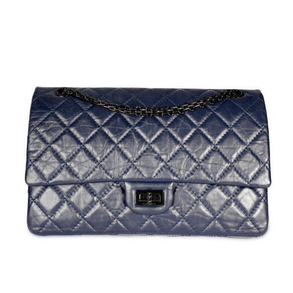 107405 fv ba418418 3981 4be2 be5f 81f376e7221c Chanel Navy Quilted Aged Calfskin 255 Reissue 226 Bag