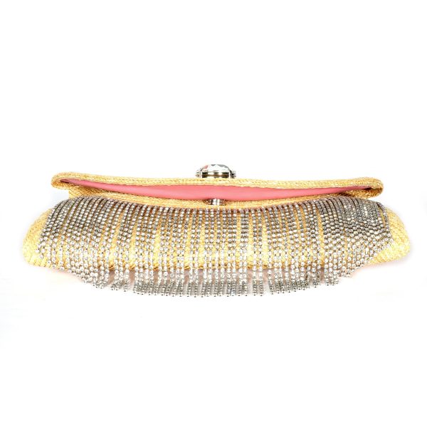 107460 stamp Miu Miu Crystal Fringe Straw Clutch