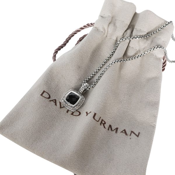 107462 box abfaac13 ae05 4bd6 bb96 c00d3d0a0791 David Yurman Albion Onyx Diamond Necklace in Sterling Silver Black 017 CTW