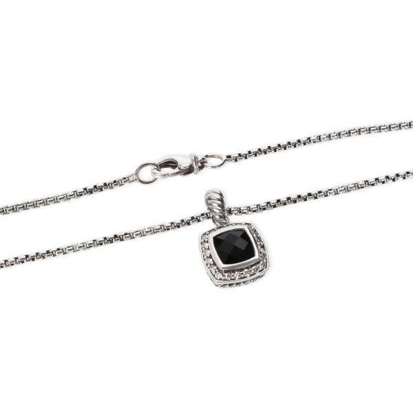 107462 clasp 24a92afb 913b 444f 9b9f 72f463dda629 David Yurman Albion Onyx Diamond Necklace in Sterling Silver Black 017 CTW