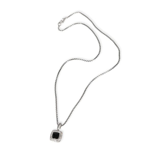 107462 pv 8ae35af9 c01d 4b5e b654 d1468c882756 David Yurman Albion Onyx Diamond Necklace in Sterling Silver Black 017 CTW