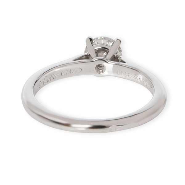 107481 bv Cartier 1895 Diamond Solitaire Engagement Ring in Platinum H VVS2 074 CTW