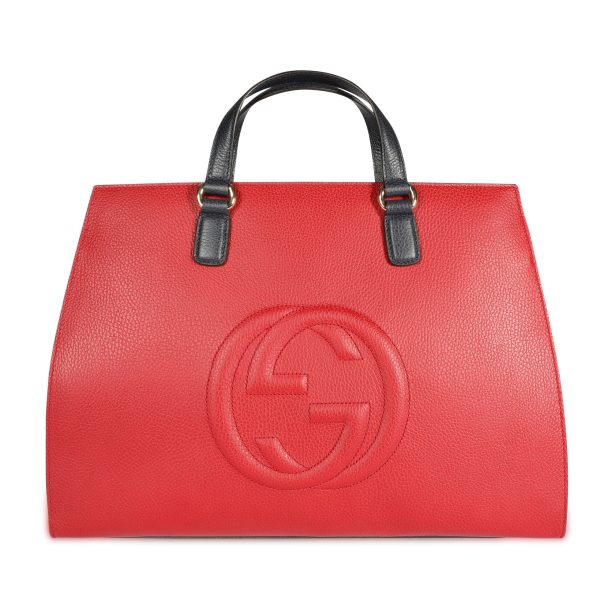 107739 fv a90b319d 955b 4af0 8aba b7fa9172b2f7 Gucci Red Navy Cream Soho Convertible Tote