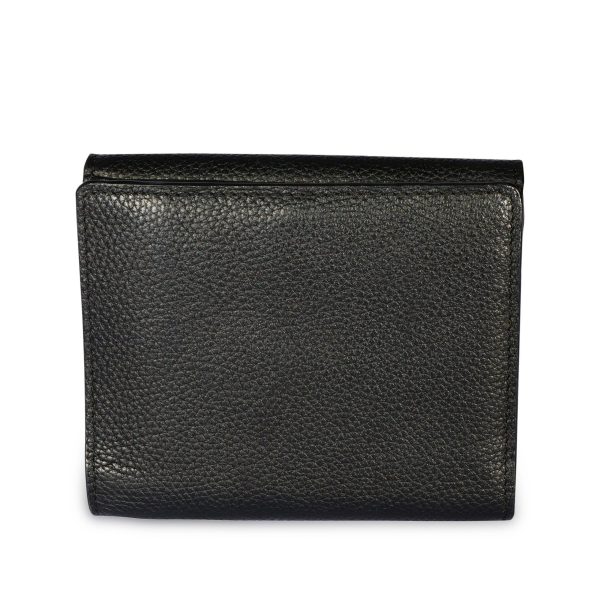 107742 pv Chloé Black Pebbled Leather Georgia Compact Wallet