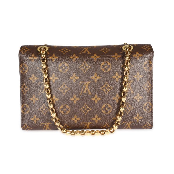 107847 pv 4f706f43 8ef0 41a4 a57f 665366942bda Louis Vuitton Monogram Canvas Black Leather Victoire Chain Bag