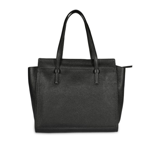 107860 pv Salvatore Ferragamo Black Pebbled Calfskin Amy Tote