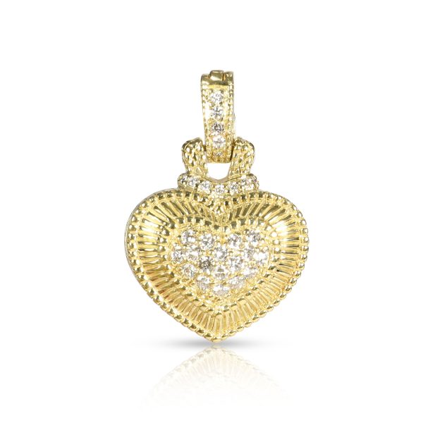 107883 fv 04698198 e947 432c 9bc1 c45a36aad000 Judith Ripka Diamond Heart Pendant in 18K Yellow Gold 051 CTW