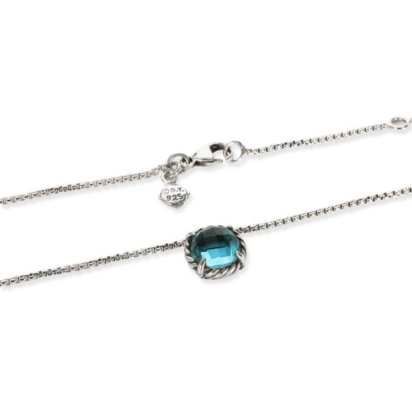 107921 clasp d17d06e5 e9f7 48b9 ae42 5dfece828f7a David Yurman Chatelaine Blue Topaz Necklace in Sterling Silver