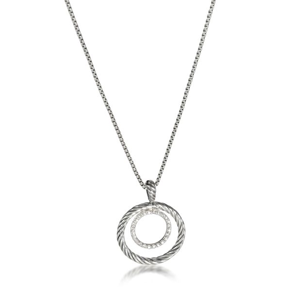 108052 fv ce3b3a11 bb89 4c3a b43b 1fbc5a5a469b David Yurman Infinity Diamond Necklace in Sterling Silver 020 CTW