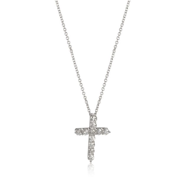 108083 fv Tiffany Co Diamond Cross Necklace in Platinum 055 CTW