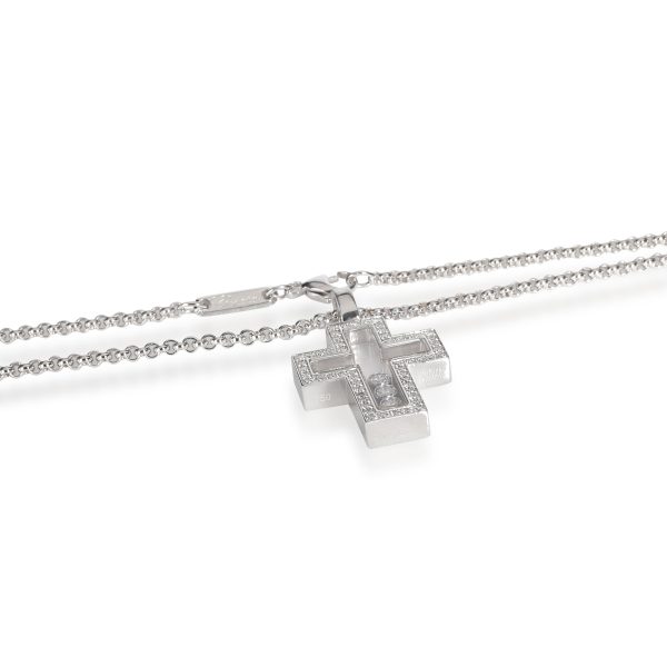 108129 clasp Chopard Happy Diamonds Cross Necklace in 18K White Gold 044 CTW