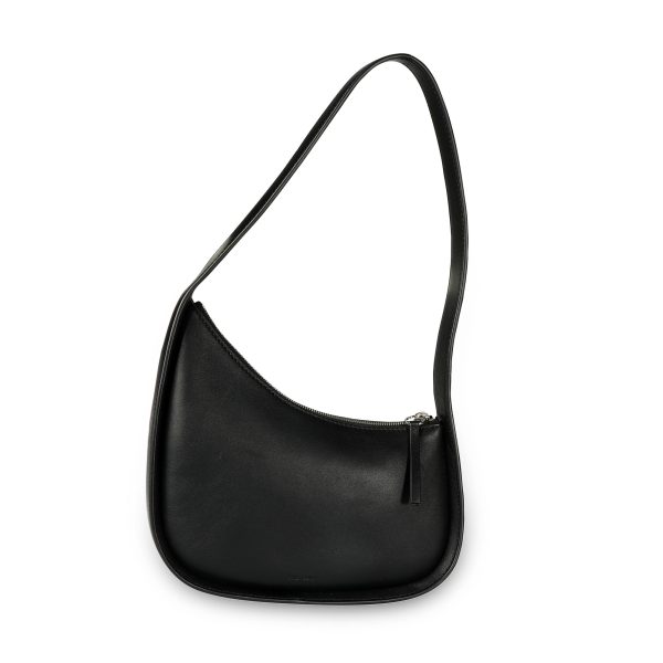 108288 fv b3033bcc 56db 4d13 99aa deeda884d38c The Row Black Calfskin Leather Half Moon Bag