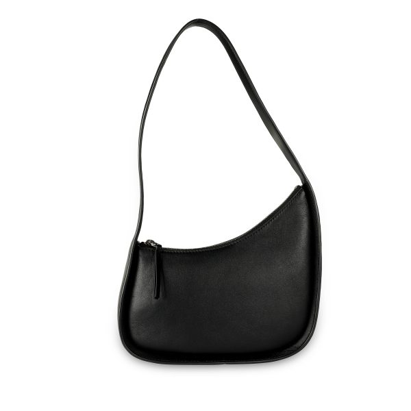 108288 pv a1874d9a ad04 4663 a61d 26924c6ffe88 The Row Black Calfskin Leather Half Moon Bag