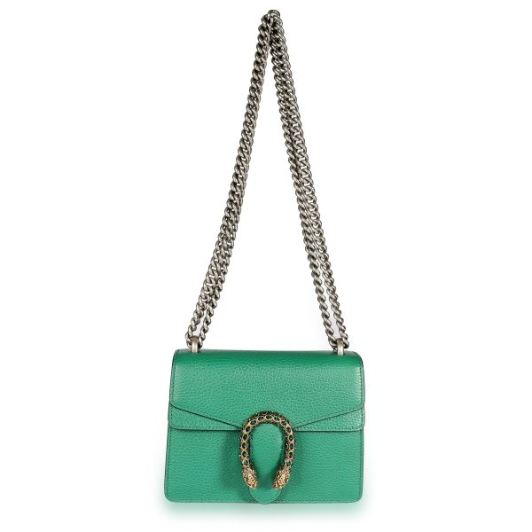 108414 bv Gucci Green Leather Crystal Mini Dionysus Bag