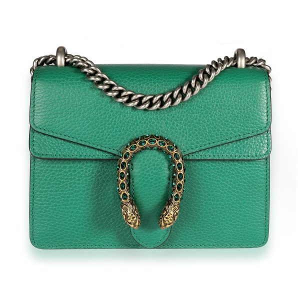 108414 fv Gucci Green Leather Crystal Mini Dionysus Bag