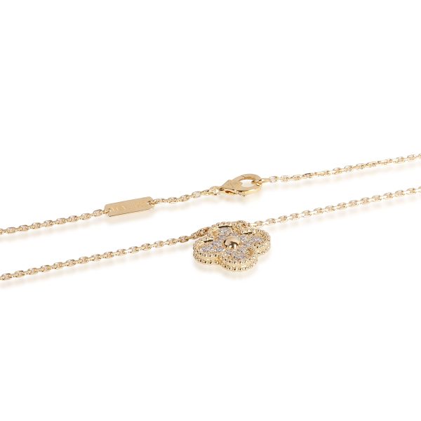 108453 clasp Van Cleef Arpels Vintage Alhambra Diamond Necklace in 18K Yellow Gold 052 CTW