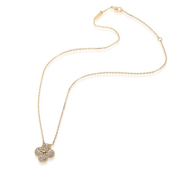 108453 pv Van Cleef Arpels Vintage Alhambra Diamond Necklace in 18K Yellow Gold 052 CTW