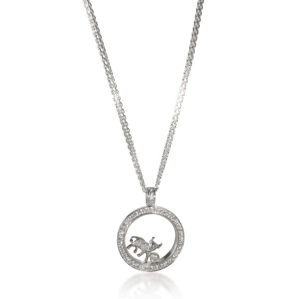 108454 fv Chopard Happy Zodiac Taurus Diamond Necklace in 18K White Gold 14 CTW