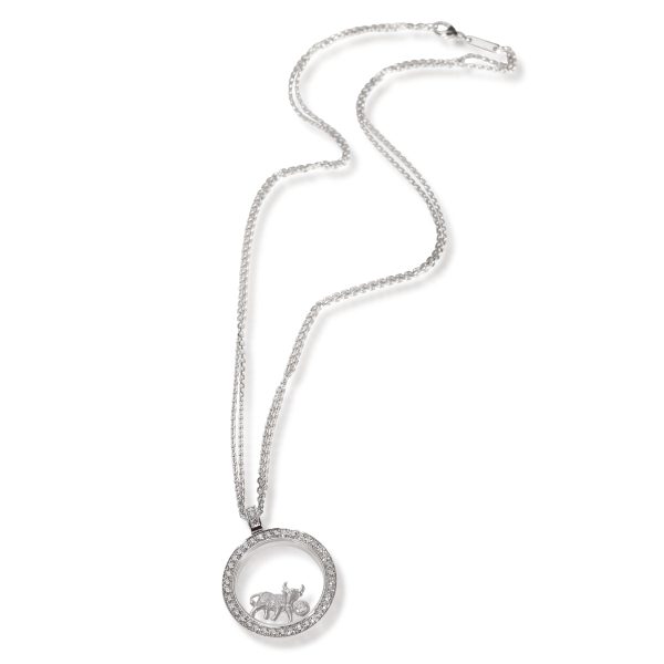 108454 pv Chopard Happy Zodiac Taurus Diamond Necklace in 18K White Gold 14 CTW