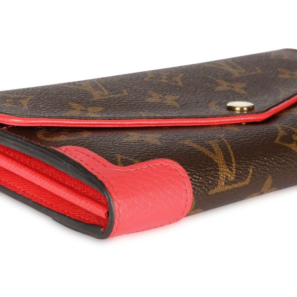 108485 box Louis Vuitton Poppy Leather Monogram Canvas Retiro Sarah Wallet