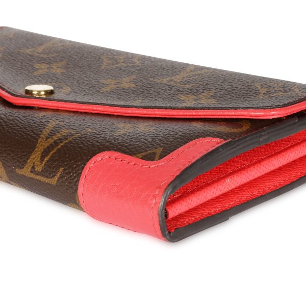 108485 clasp Louis Vuitton Poppy Leather Monogram Canvas Retiro Sarah Wallet