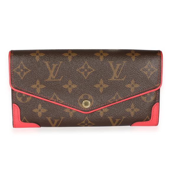 108485 fv Louis Vuitton Poppy Leather Monogram Canvas Retiro Sarah Wallet