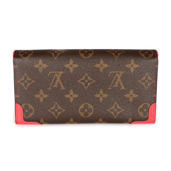 108485 pv Louis Vuitton Poppy Leather Monogram Canvas Retiro Sarah Wallet