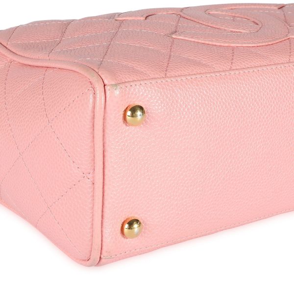 108617 clasp fa346571 27d5 4070 9118 0971da919f14 Chanel Pink Caviar Quilted Timeless Small Bowler Bag