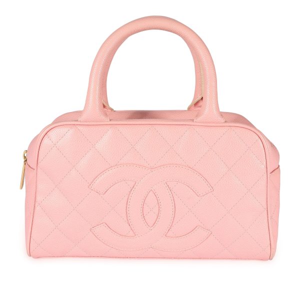 108617 fv d83e4cb5 a4ca 448a 961b 455cf1165a16 Chanel Pink Caviar Quilted Timeless Small Bowler Bag