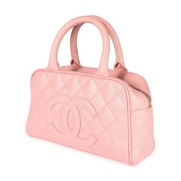 108617 sv 24b6e8c3 c51f 49b4 82a4 d0afe1d8e9c6 Chanel Pink Caviar Quilted Timeless Small Bowler Bag