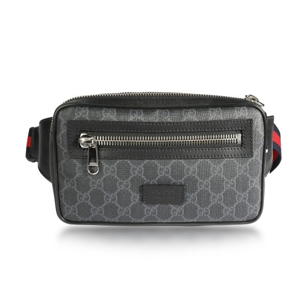 108708 fv Gucci Black GG Supreme Belt Bag