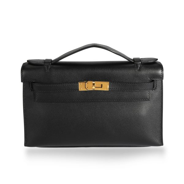 108709 fv Herm√®s Black Evercolor Leather Kelly Pochette GHW