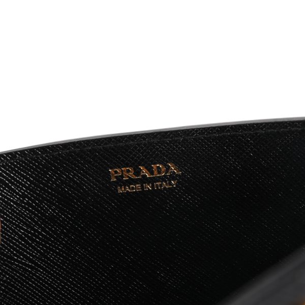 108839 ad2 Prada Black Saffiano Leather Envelope Chain Wallet