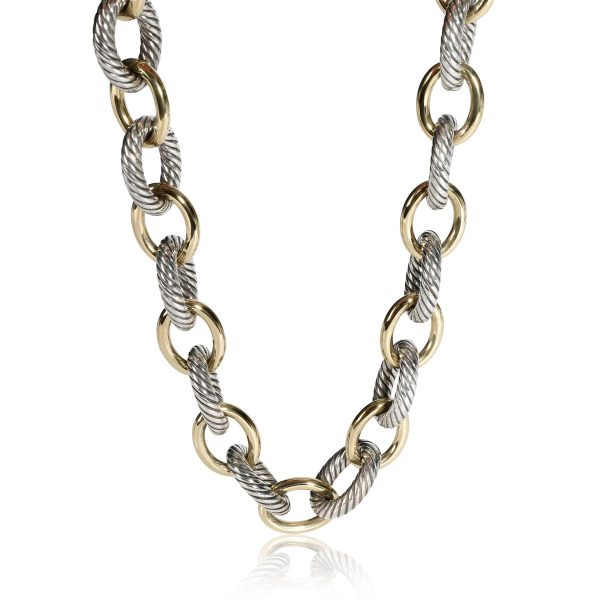 108882 fv David Yurman Oval Link Chain Necklace in 18K Yellow GoldSterling Silver