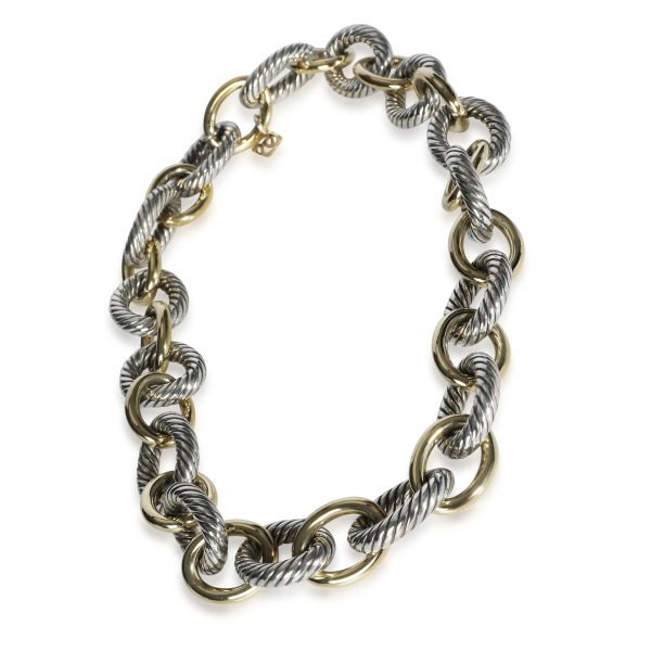 108882 pv David Yurman Oval Link Chain Necklace in 18K Yellow GoldSterling Silver