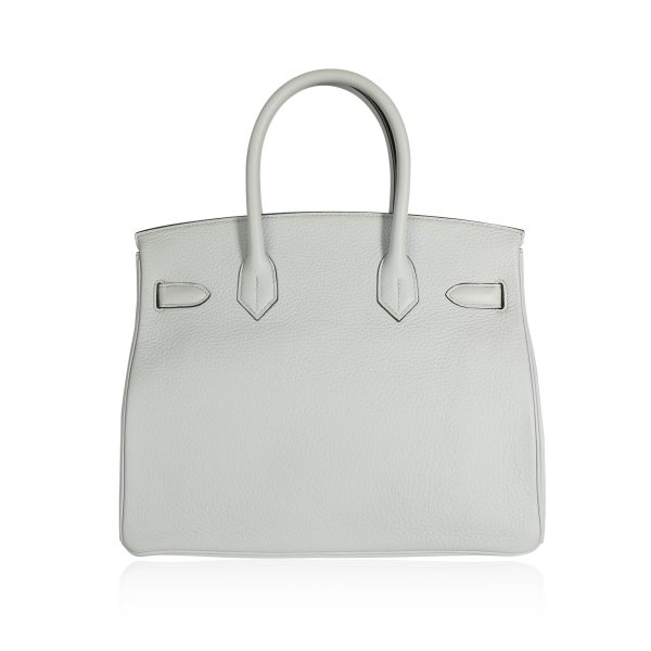 108891 pv Herm√®s Blue Pale Cl√©mence Leather Birkin 30 GHW