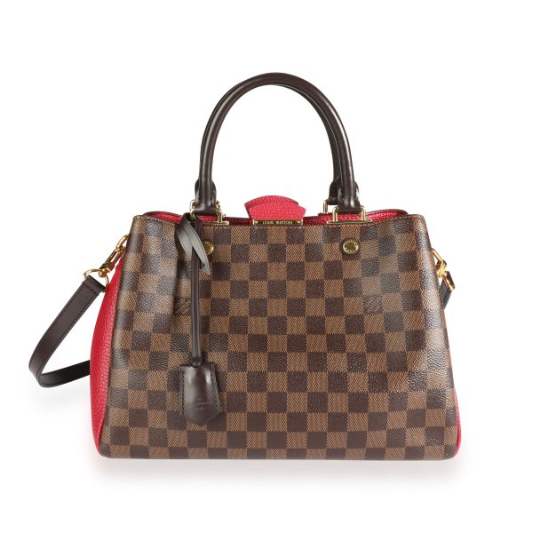 108919 fv Louis Vuitton Damier Ebene Bordeaux Taurillon Leather Brittany Bag