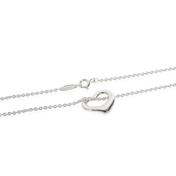 109069 clasp Tiffany Co Elsa Peretti Open Heart Necklace in Sterling Silver