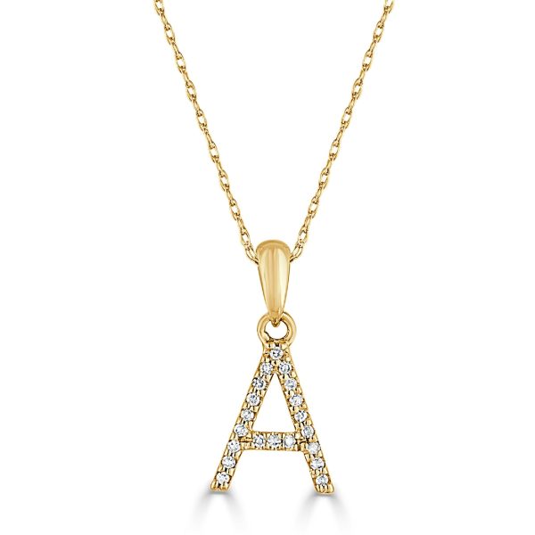 109355 bv 14k Gold Diamond Initial Necklace A