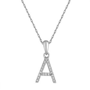 109355 fv 14k Gold Diamond Initial Necklace A