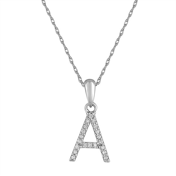 109355 fv 14k Gold Diamond Initial Necklace A