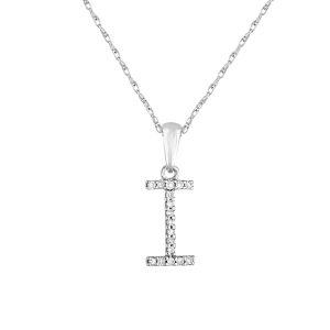 109363 fv 2db4355c fe8a 4004 a110 4fa0fa67df04 14k White Gold Diamond Initial Necklace I