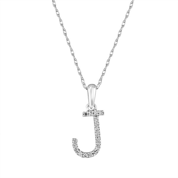 109364 fv 4dda6e21 7425 499d 974b 81f8e29e18f1 14k White Gold Diamond Initial Necklace J