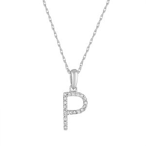 109371 fv 14k Gold Diamond Initial Necklace P