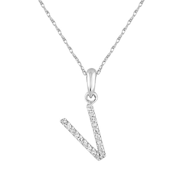 109377 fv 2f91f61c e0fc 43b1 8e05 cf7ed3fd3e32 14k White Gold Diamond Initial Necklace V